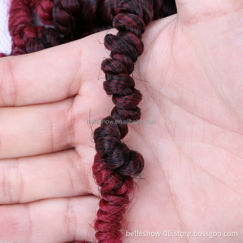6inch Pre-twisted Crochet Hair Curly Braids Synthetic Bomb Twist Fluffy Spring Crochet Braiding Hair For Black Women